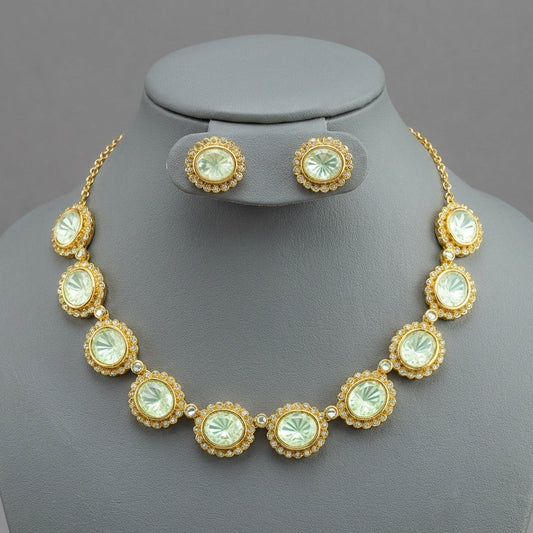 VICTORIAN MOISSANITE KUNDAN NECKLACE SET