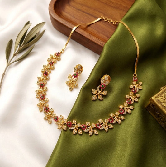 REGAL RUBY AD NECKLACE SET