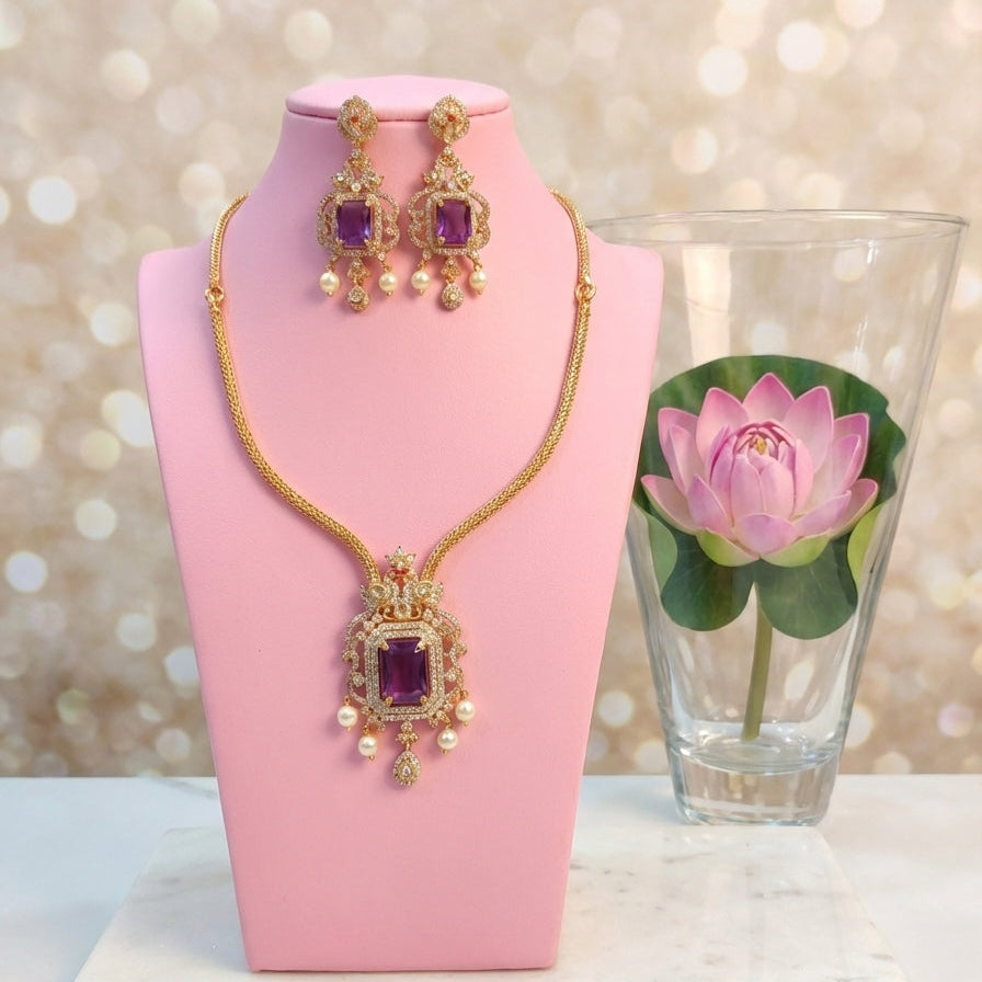 CELESTE PASTEL AD PENDANT NECKLACE AND EARRINGS SET