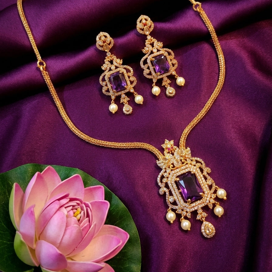 CELESTE PASTEL AD PENDANT NECKLACE AND EARRINGS SET