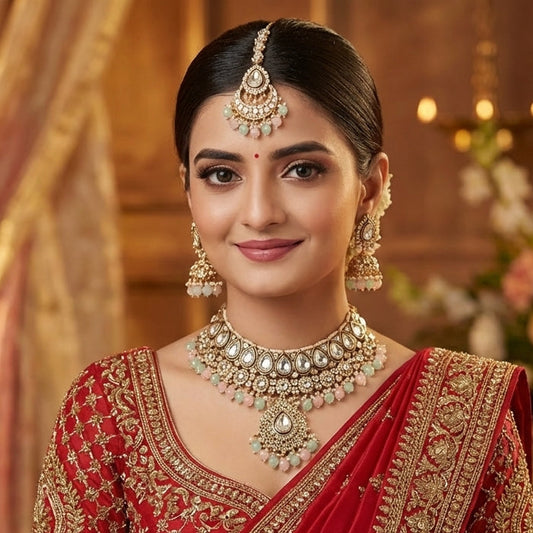 GAYATRI DEVI KUNDAN POLKI NECKLACE SET B