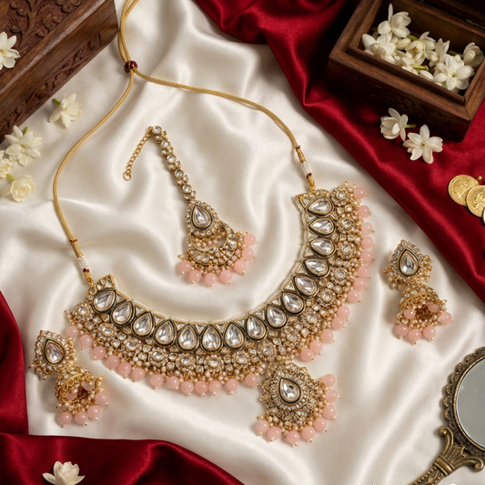 GAYATRI DEVI KUNDAN POLKI NECKLACE SET