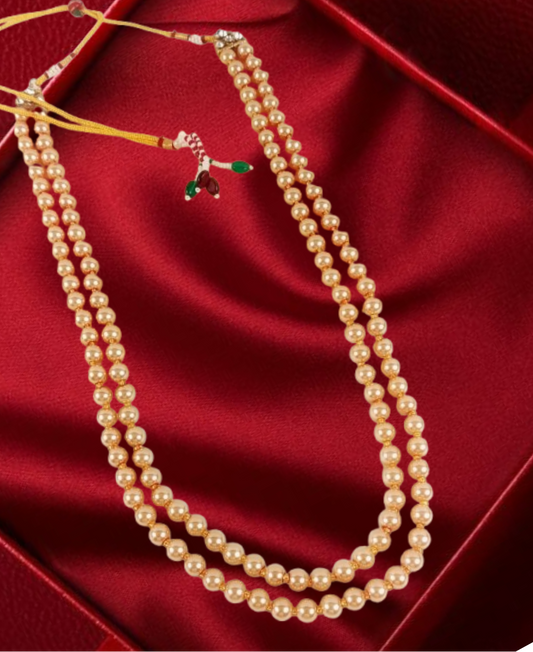 GOLDEN GRACE DUAL STRAND PEARL NECKLACE