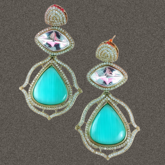 VICTORIAN ANTIQUE TURQUOISE AD EARRING