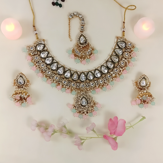 GAYATRI DEVI KUNDAN POLKI NECKLACE SET B