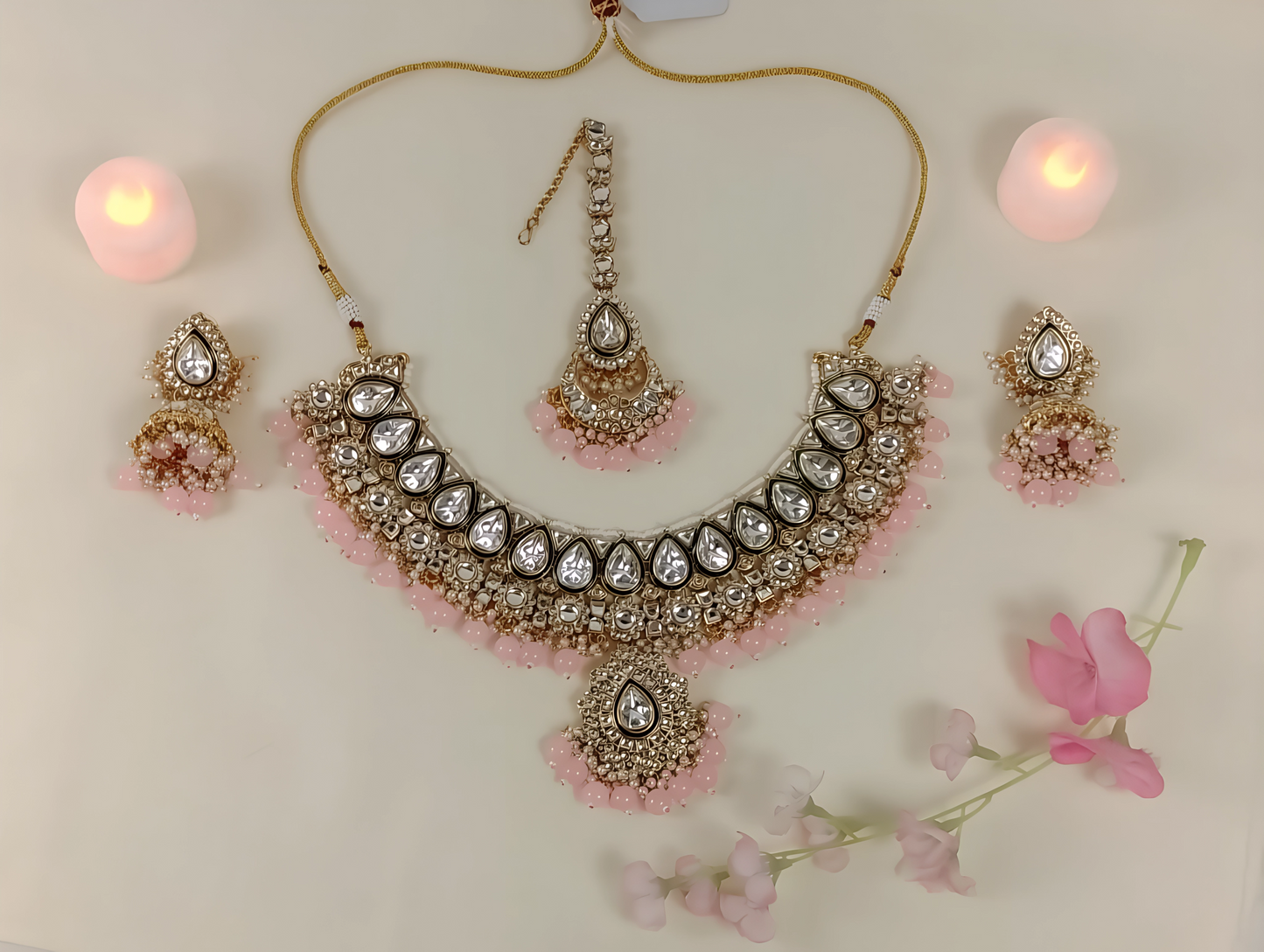 GAYATRI DEVI KUNDAN POLKI NECKLACE SET