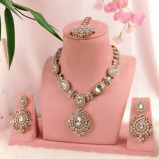 REGAL AD AND POLKI NECKLACE SET