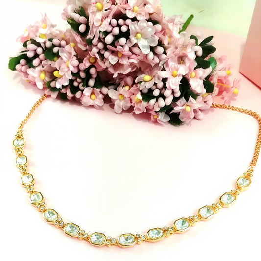 MOISSANITE KUNDAN ELEGANT NECKLACE SET