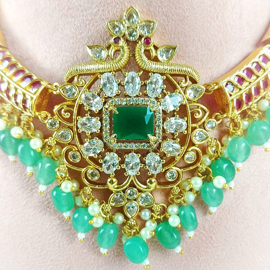 SANGHMITRA KUNDAN STONE BEADED NECKLACE