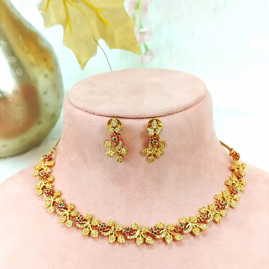 REGAL RUBY AD NECKLACE SET