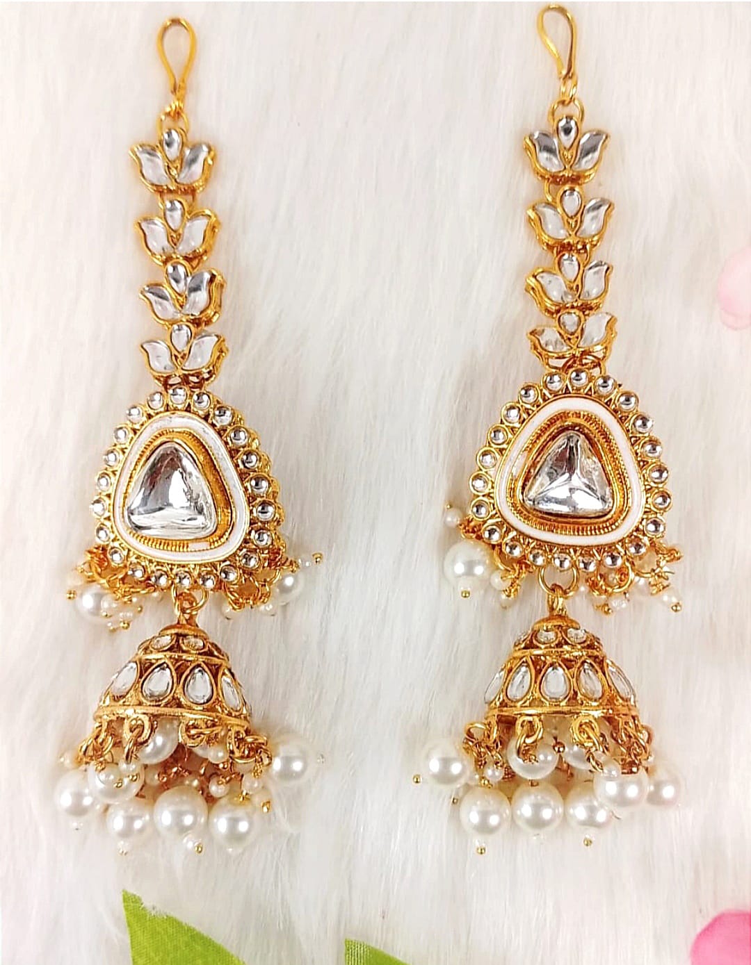 YASHODHARA KUNDAN POLKI PEARL WHITE SEMI BRIDAL SET