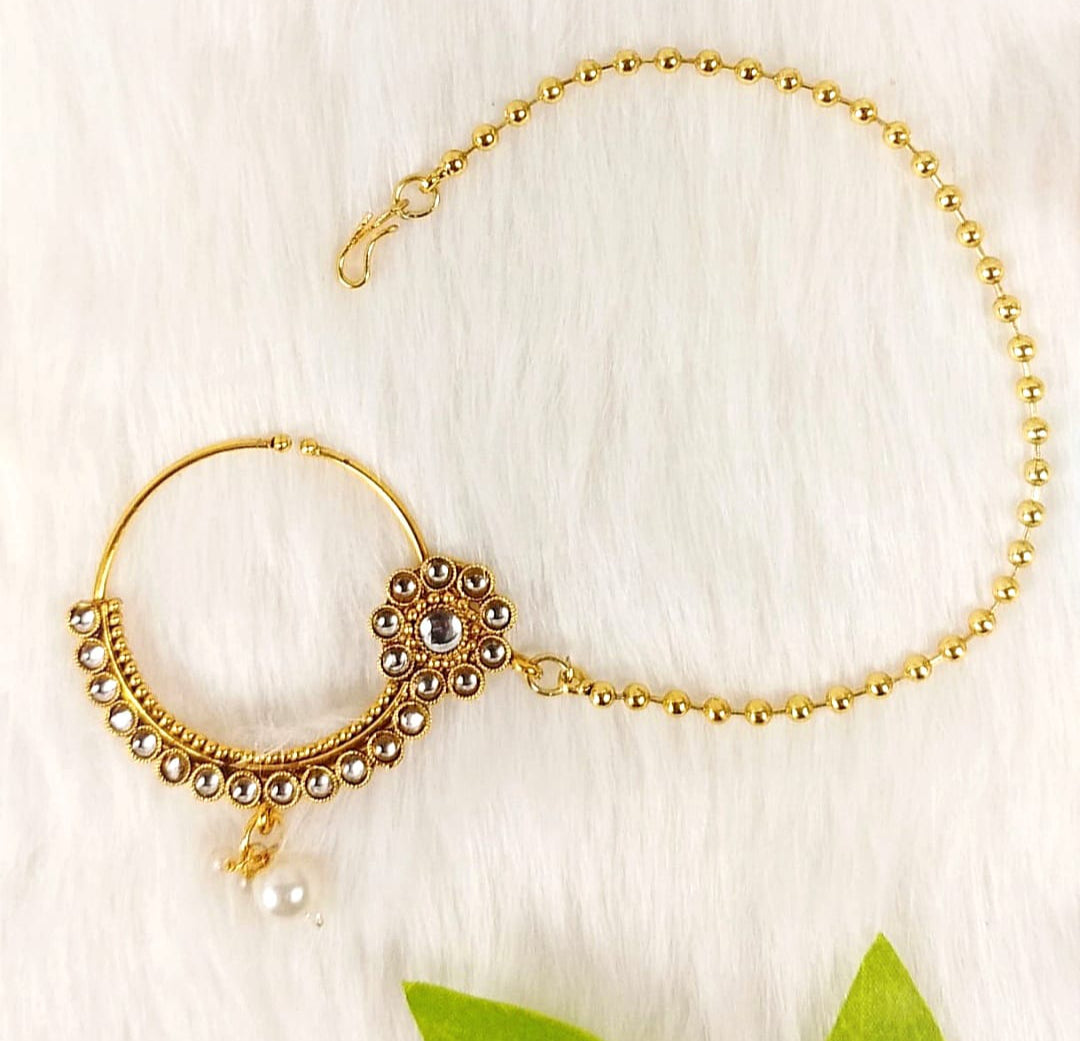 YASHODHARA KUNDAN POLKI PEARL WHITE SEMI BRIDAL SET