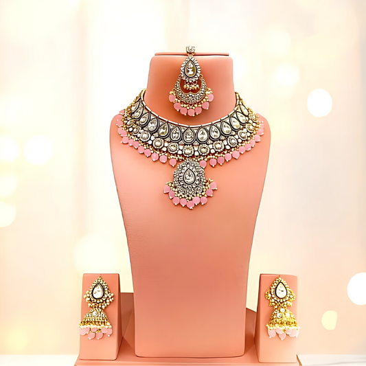 GAYATRI DEVI KUNDAN POLKI NECKLACE SET